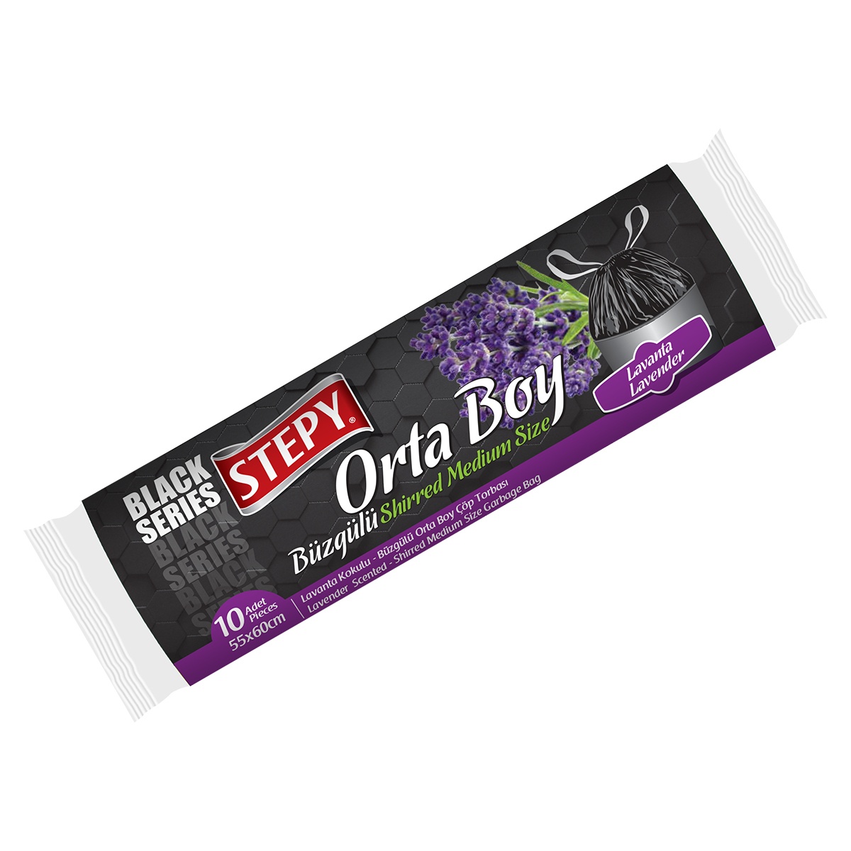 Black Seri Büzgülü Orta Boy Çöp Torbası (Lavanta)