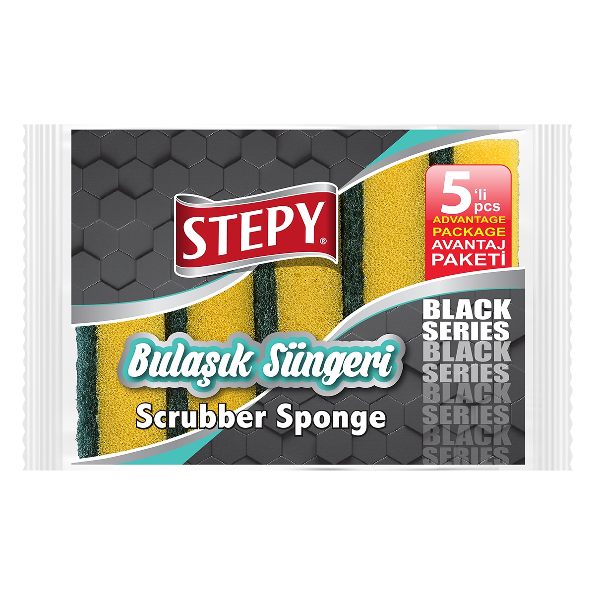 Black Seri Bulaşık Süngeri 5'li